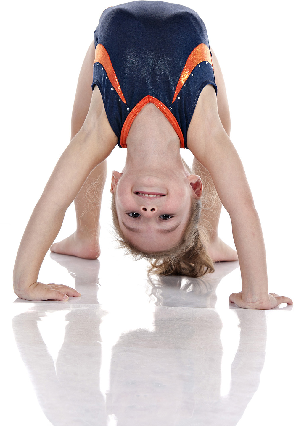 flexible gymnast girl bending over